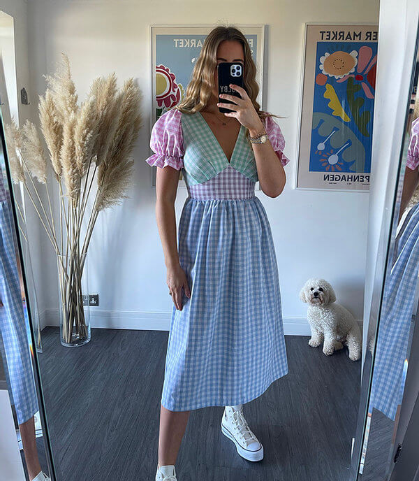 Molby the Lable Gingham Tilda Dress in Pastel