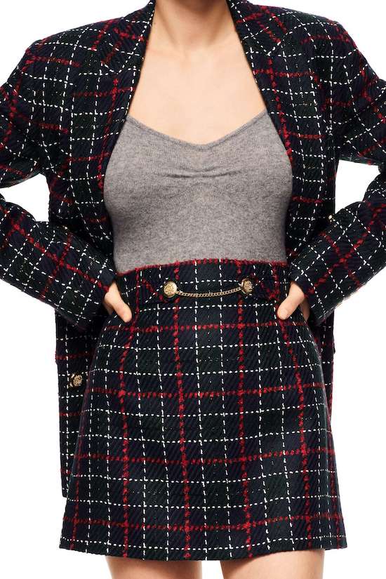 best dark academia fashion buys - Zara Check Mini Skirt