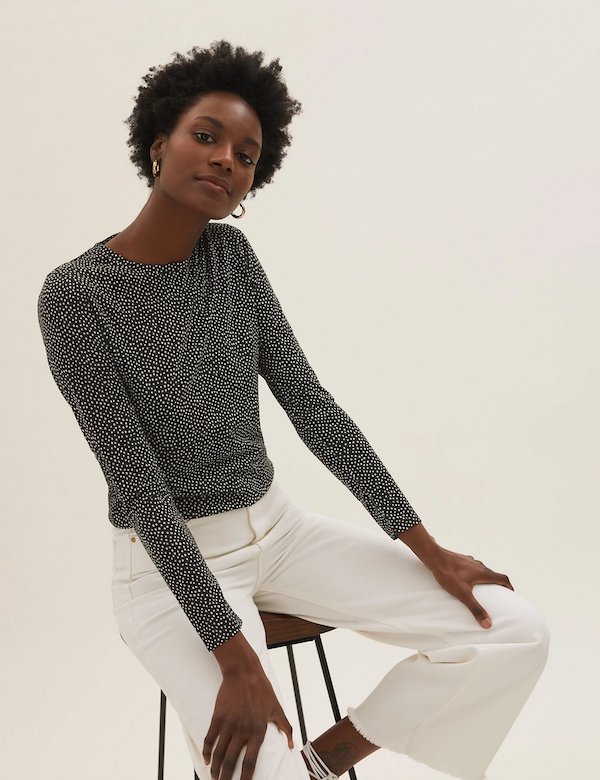Relaxed Long Sleeve Top Marks & Spencer