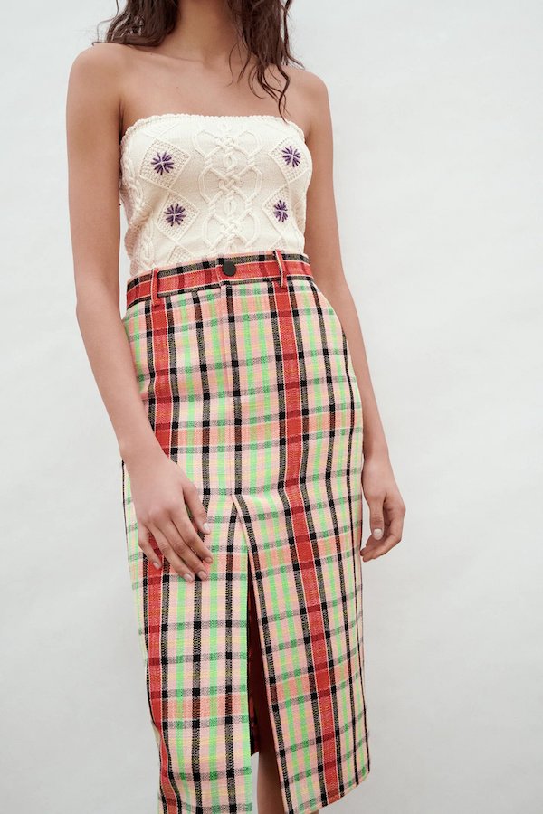 Zara Textured Midi Skirt