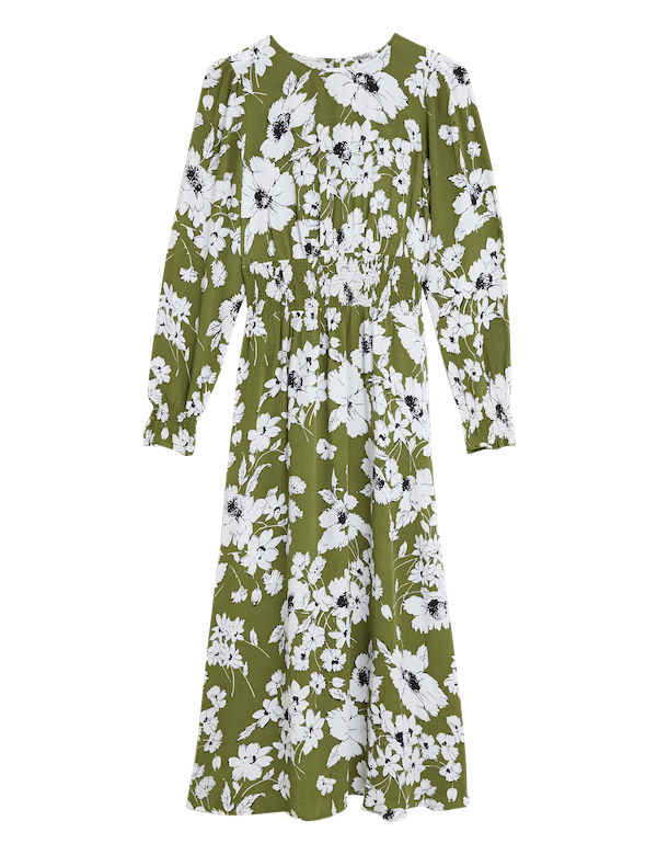 M&S X GHOST

Floral Shirred Midi Waisted Dress