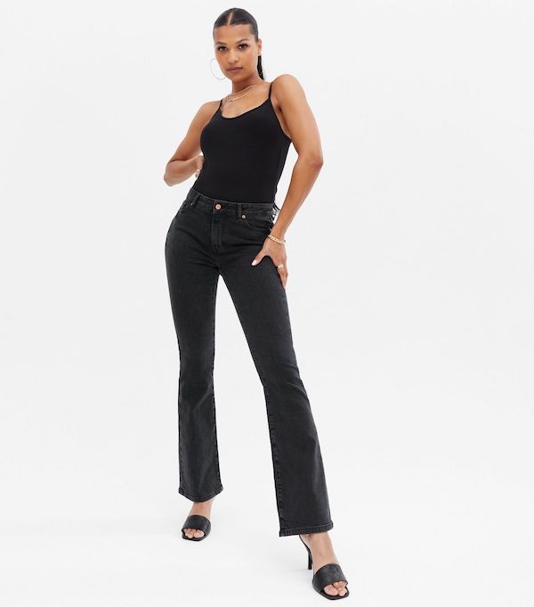New Look Black Low Rise Flared Brooke Jeans