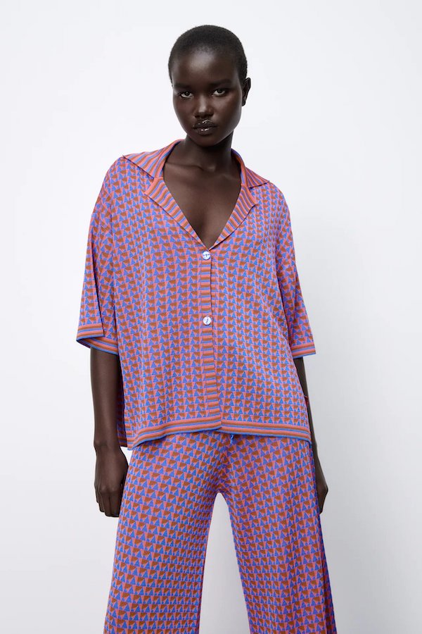 Zara Jacquard Knit Shirt
