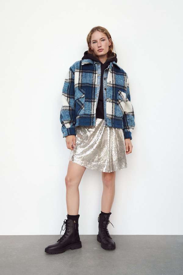 Cropped Check Overshirt