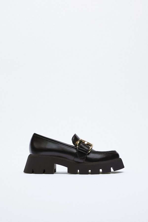 Zara Track Sole Loafers with Buckle