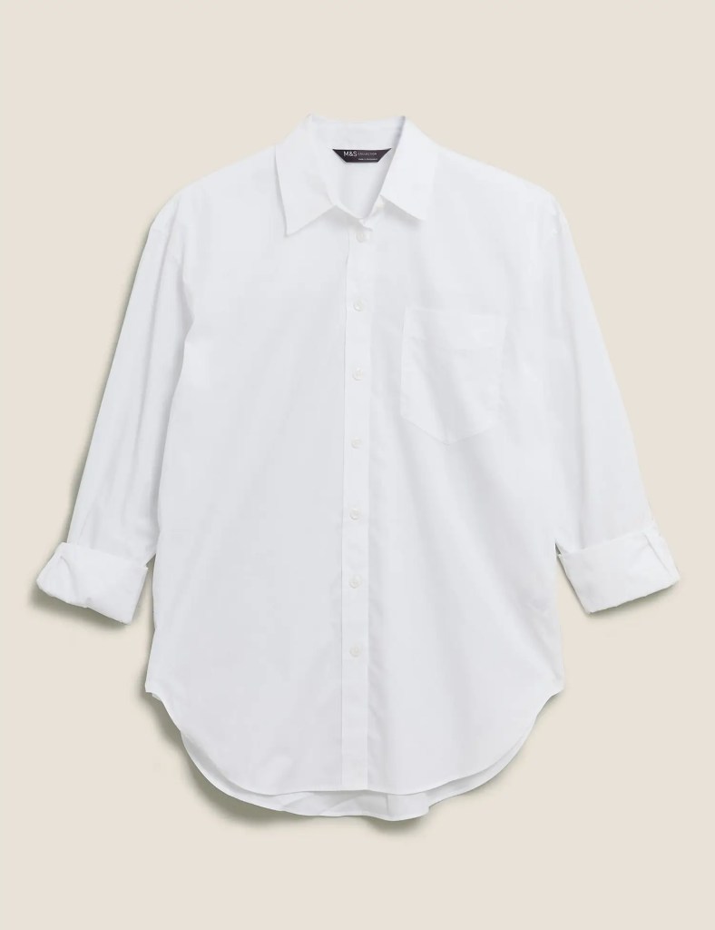 Crisp white oversized shirt from Marks & Spencer