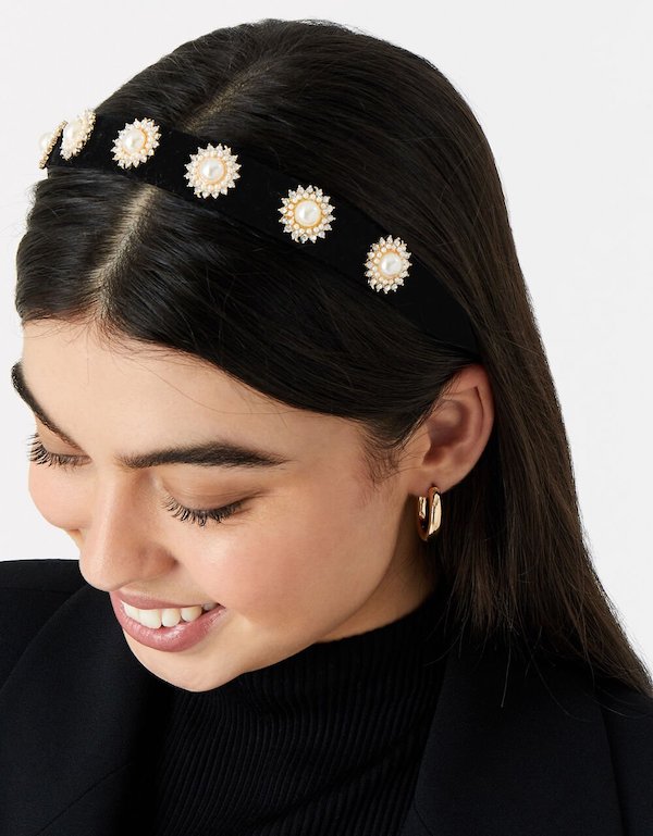 Pearl and Diamante Headband Accessorize London