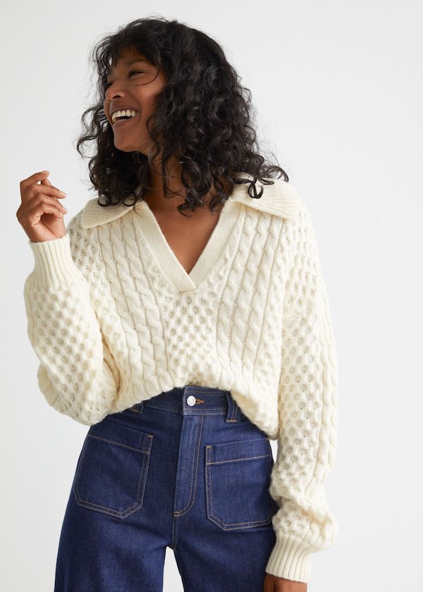 Merino Cable Knit Sweater & Other Stories