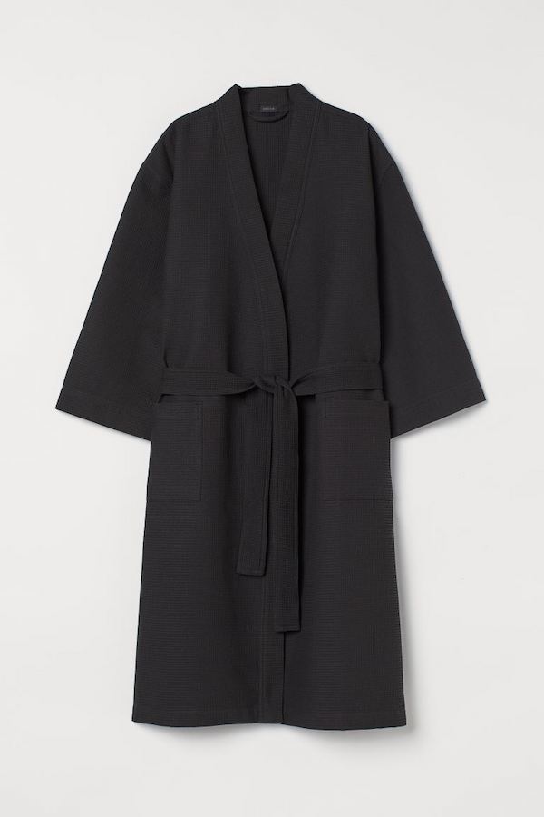 h&m waffled dressing gown