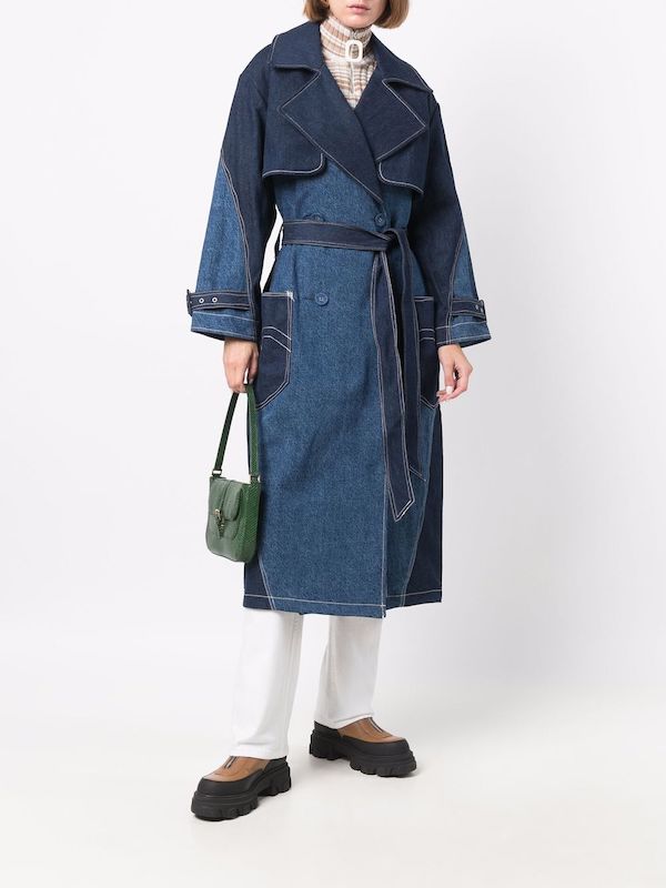 Crystalline Patchwork Denim Trench Coat Levi's Made & Crafted at Farfetch 