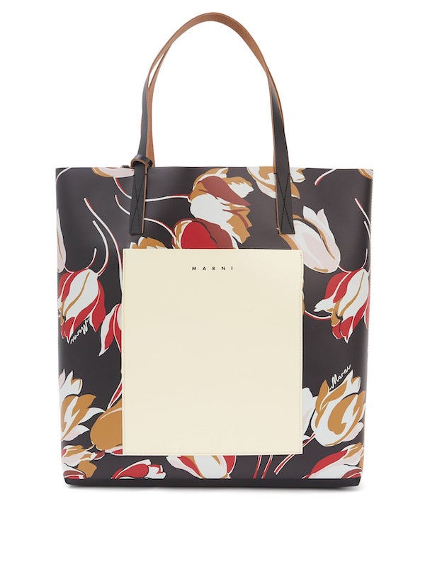 Marni North-South Floral Print PVC Tote Bag matches fashion