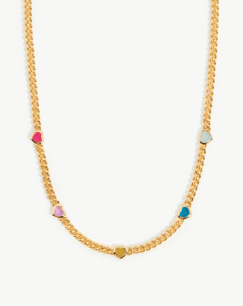 Jelly Heart Gemstone Charm Necklace Missoma London