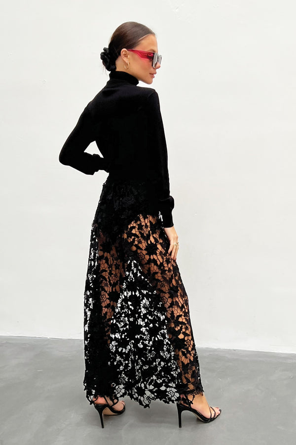 Black Lace Maxi Skirt never fully dressed