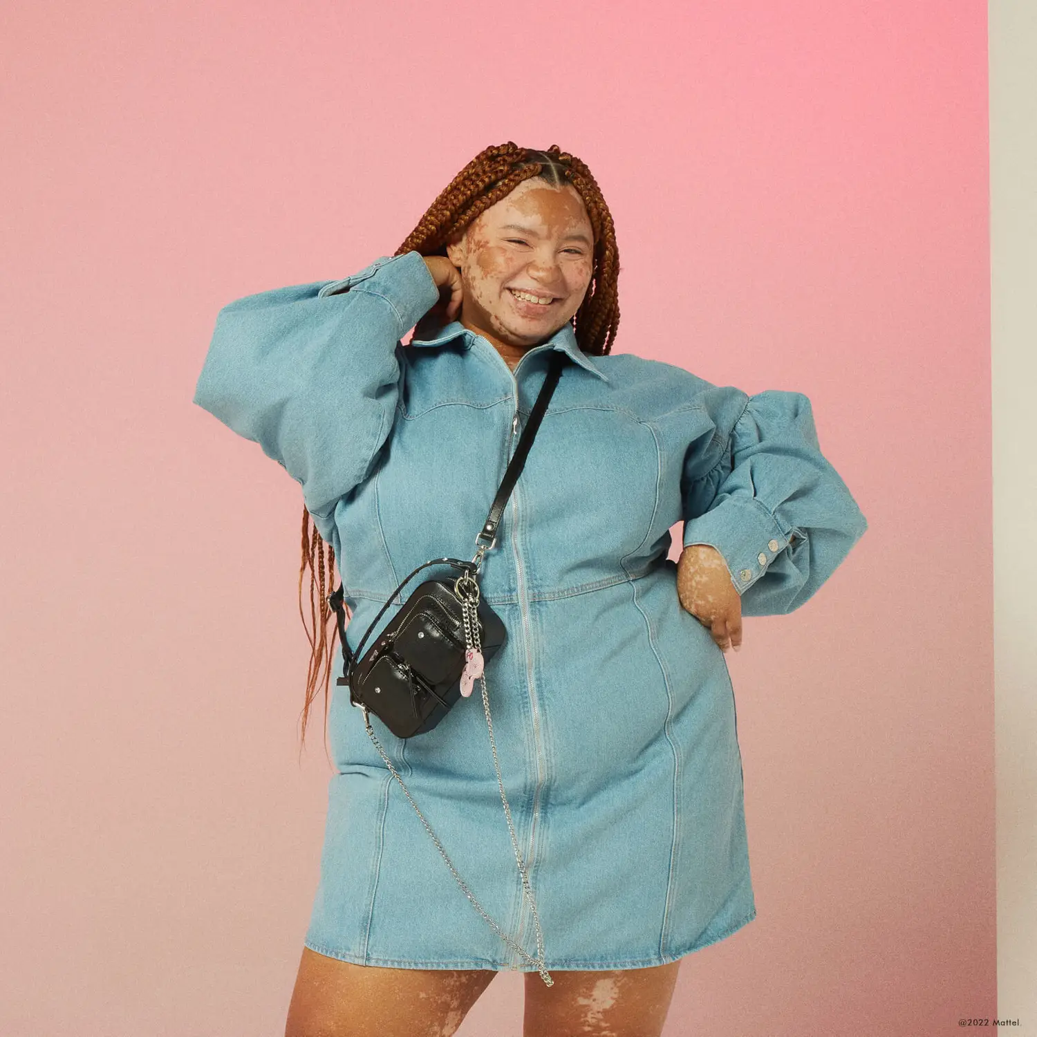 Woman wears Nunoo x Barbie bag from MyBag