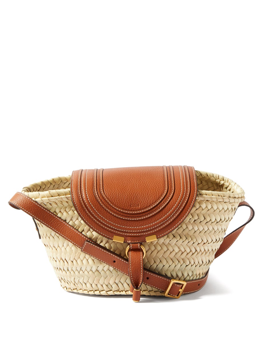 CHLOÉ
Marcie leather and straw basket bag
