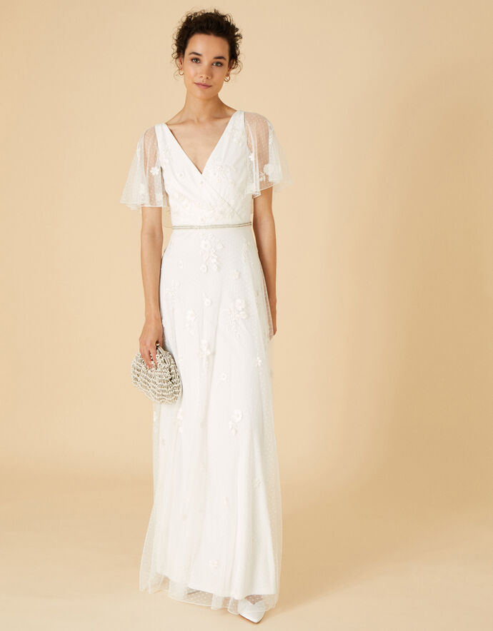 Gillian Spot Mesh Embellished Bridal Dress, £499, Monsoon