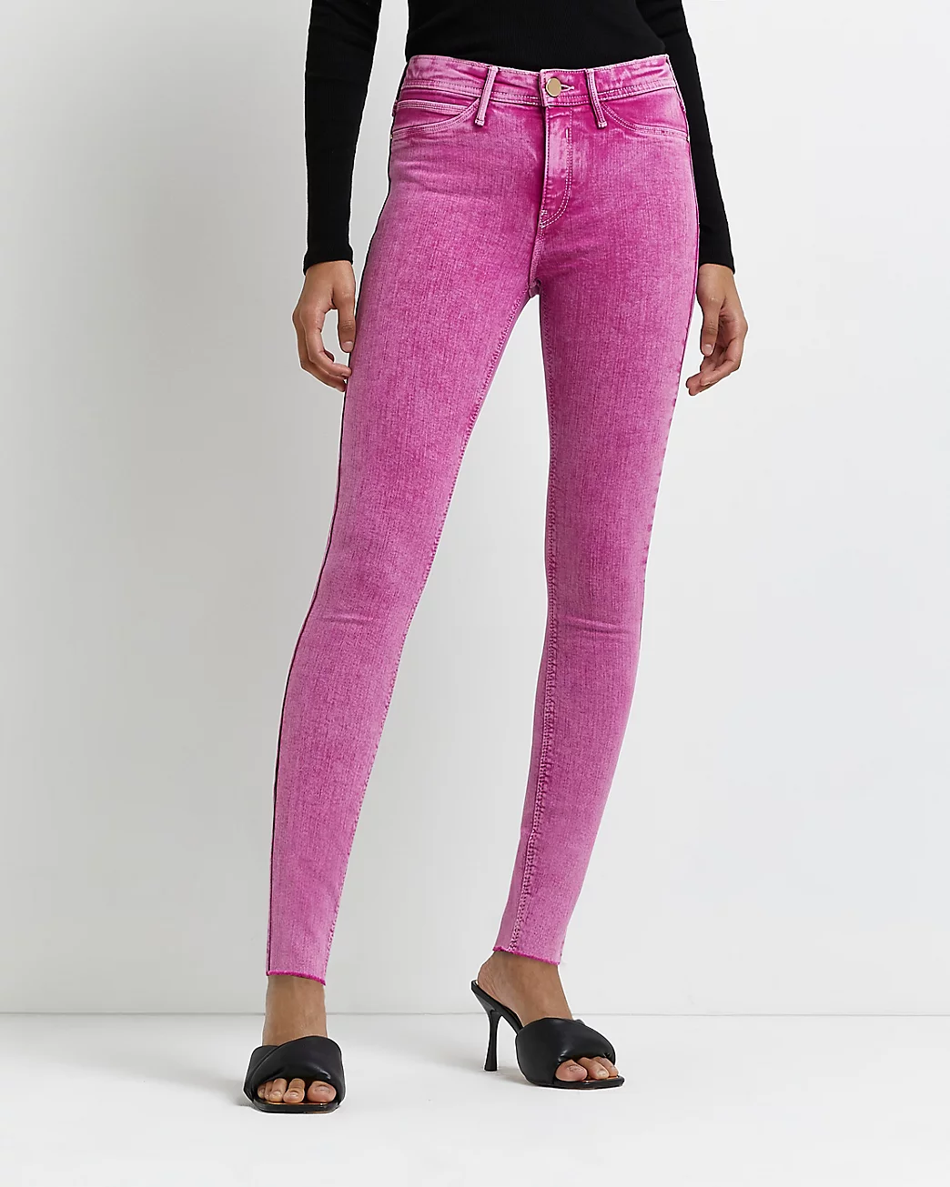 PINK MOLLY MID RISE SKINNY JEANS