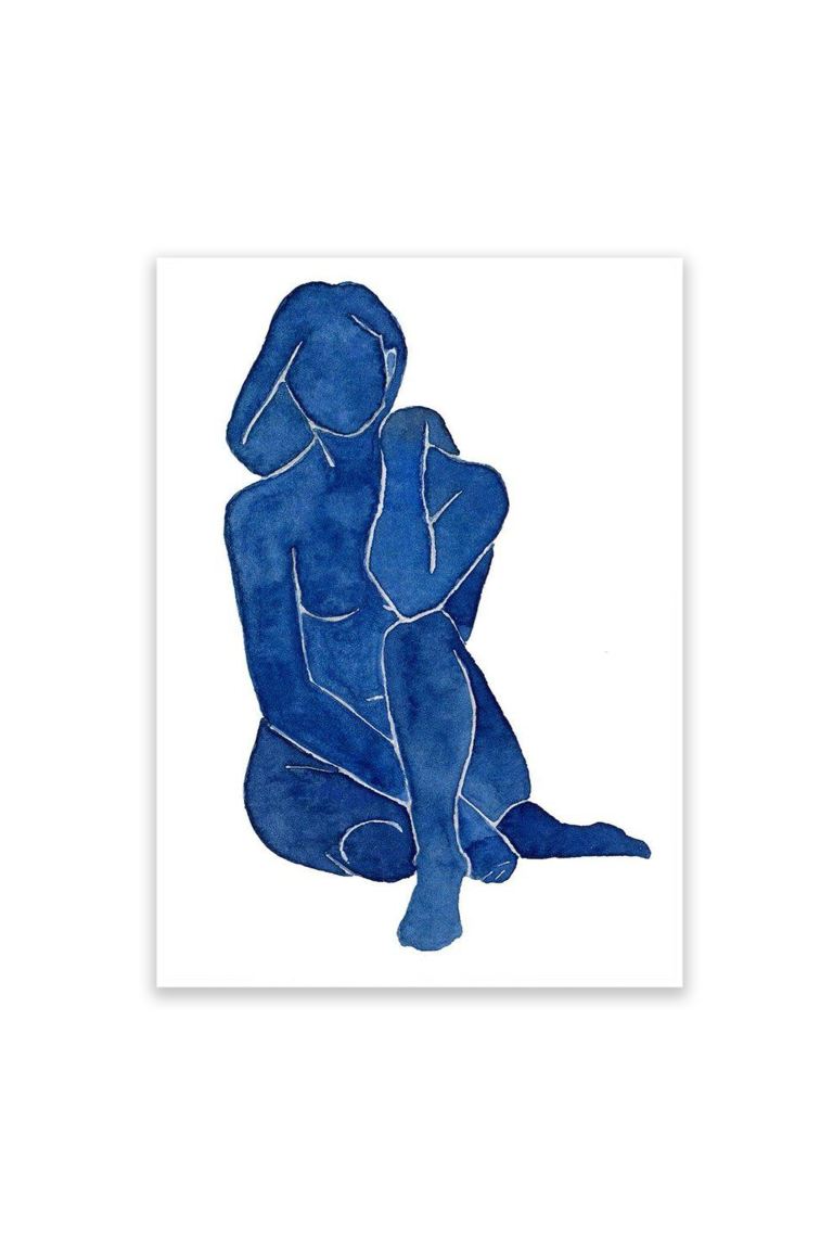 Blue Female Nude Print H&M Home