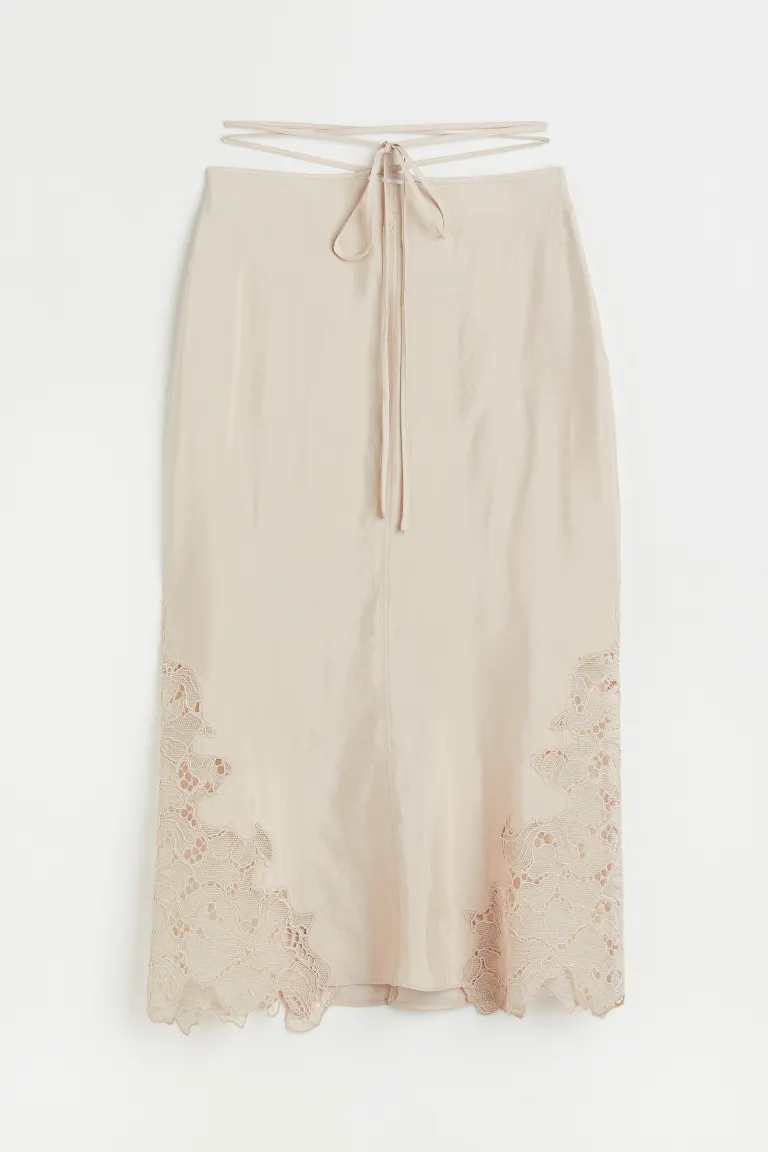 h&m lace detail skirt