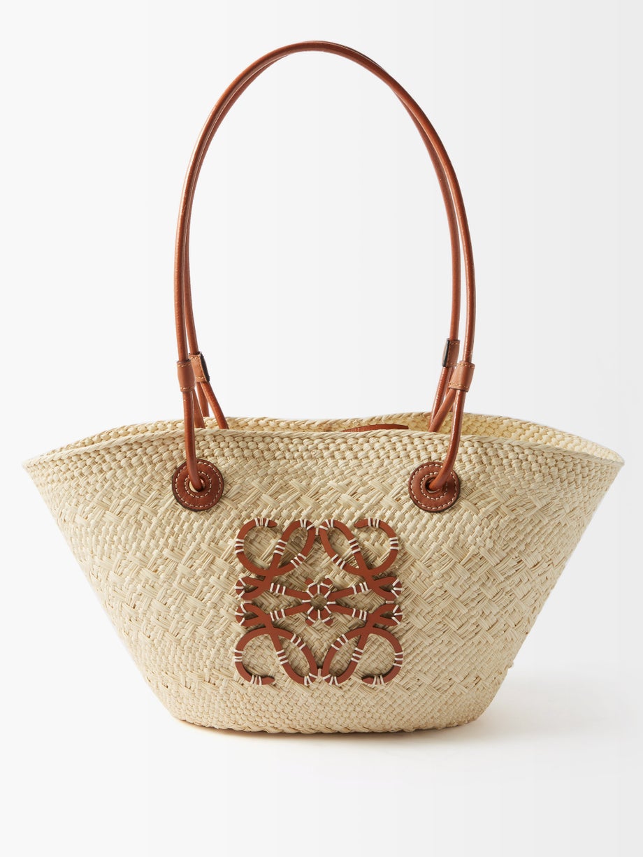 LOEWE
Anagram small leather-trimmed woven basket bag