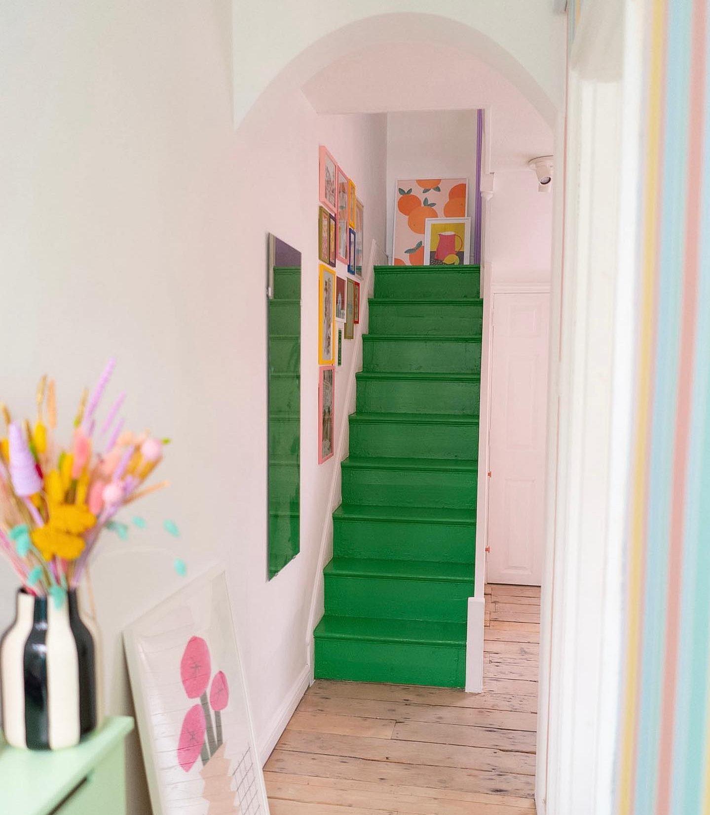 lindsey isla's painted green stairs
