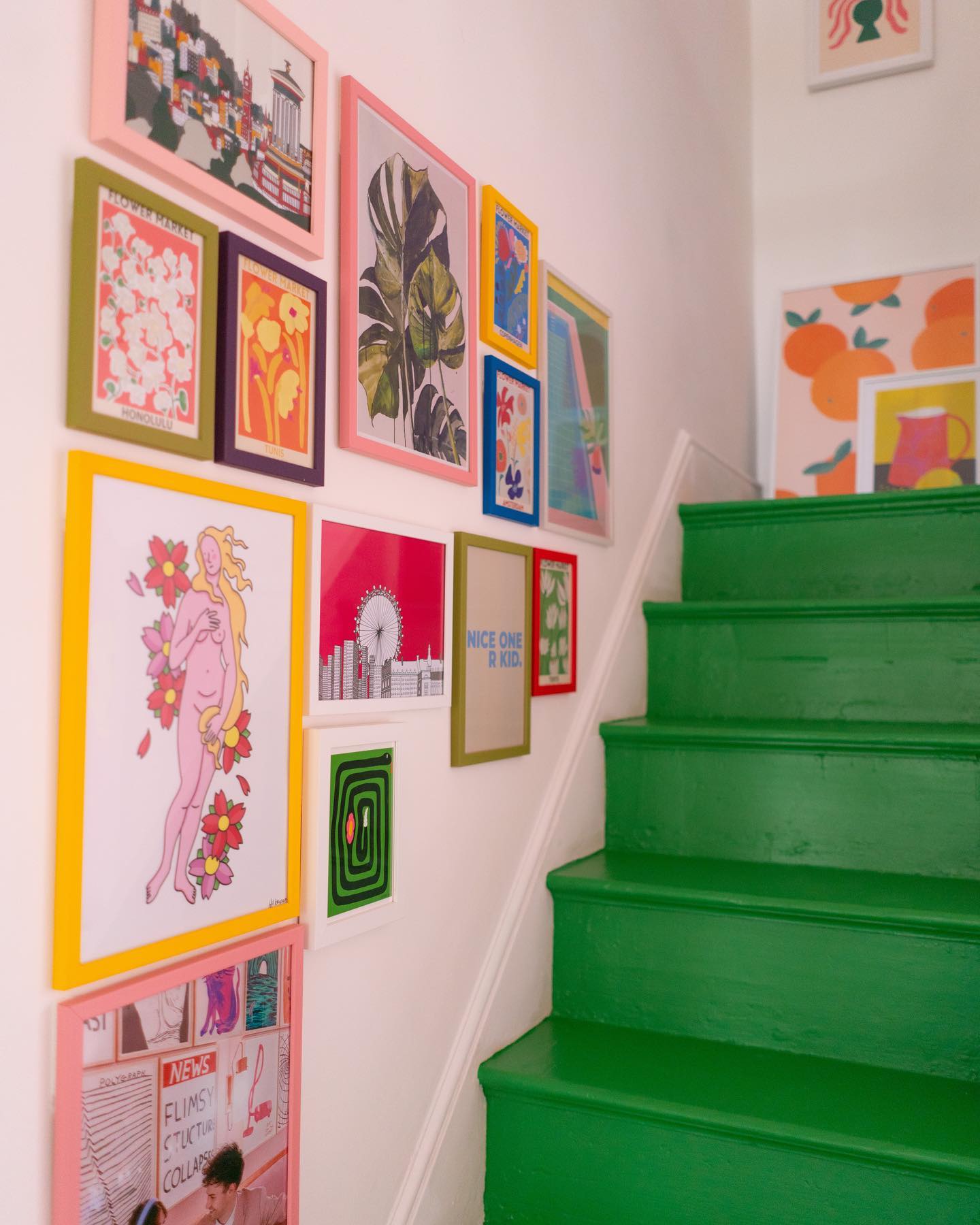 Lindsey Isla's painted green stairs