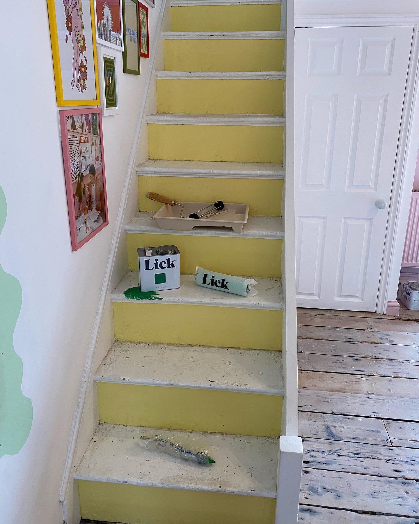 lindsey isla's painted stairs before