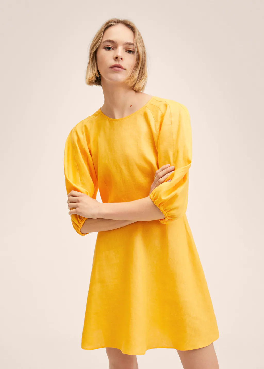 100% linen dress Mango
