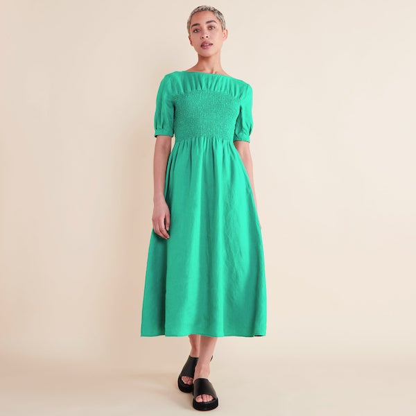 Linen Shirred Dress Albaray