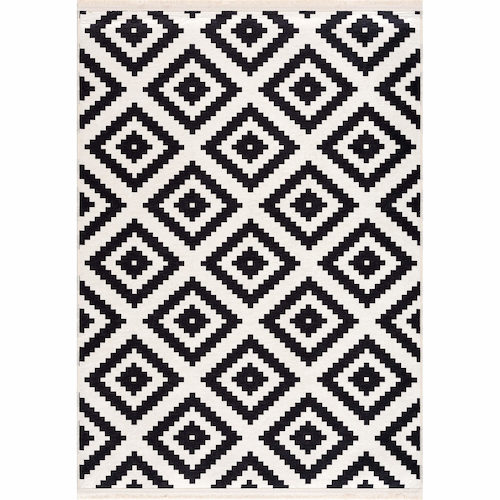 Caimas Collection Washable Rugs in Black | 2980B