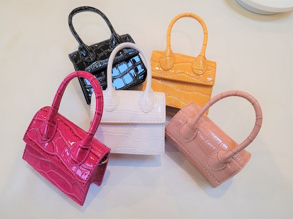 Mini Handbag, Gorgeous Small Crossbody Handbag, Vegan Leather, Multi Colours, Cute Shoulder Bag, Handle and Strap, Magnetic Fastening