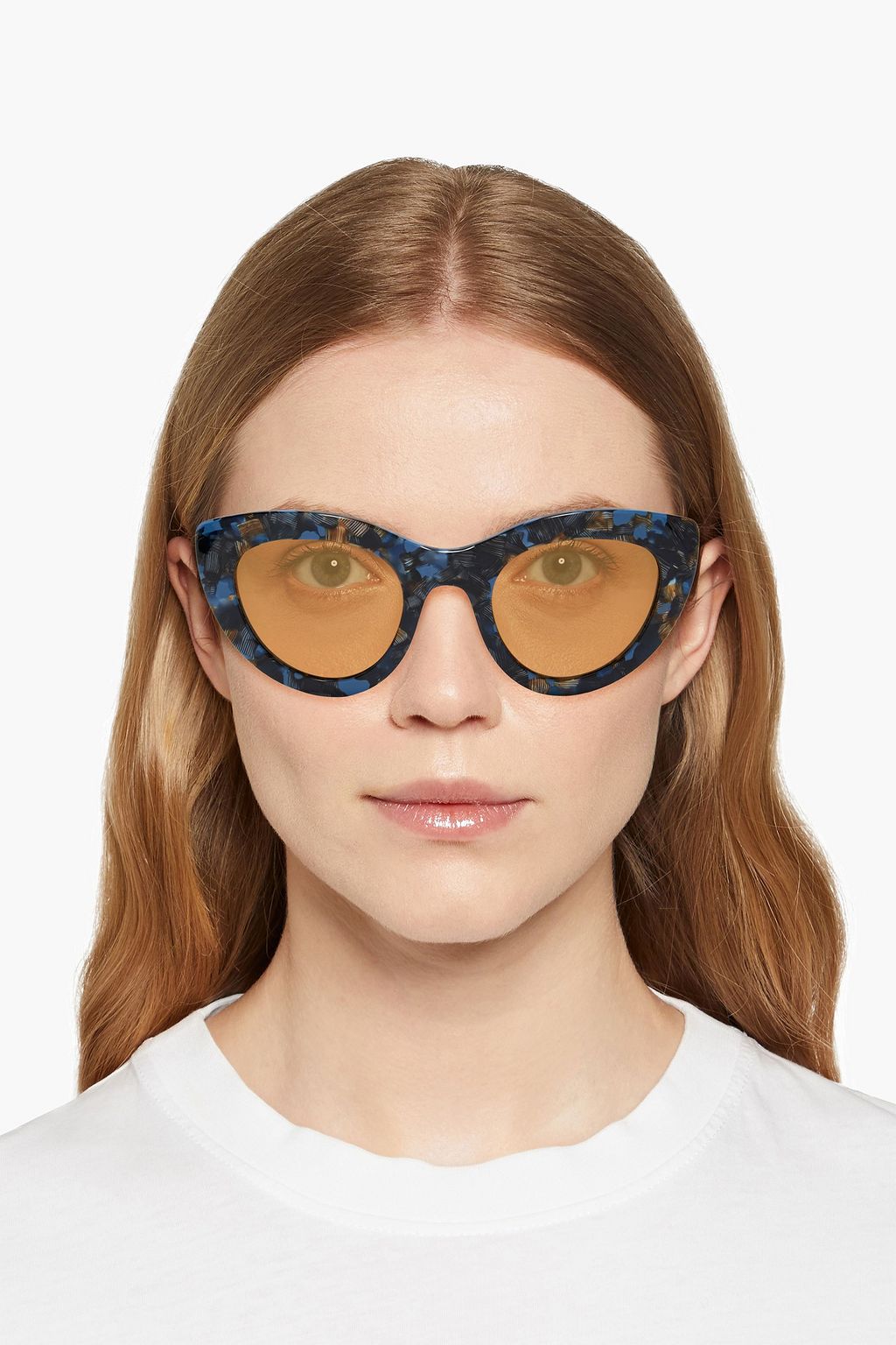 GANNI
Cat-eye printed acetate sunglasses