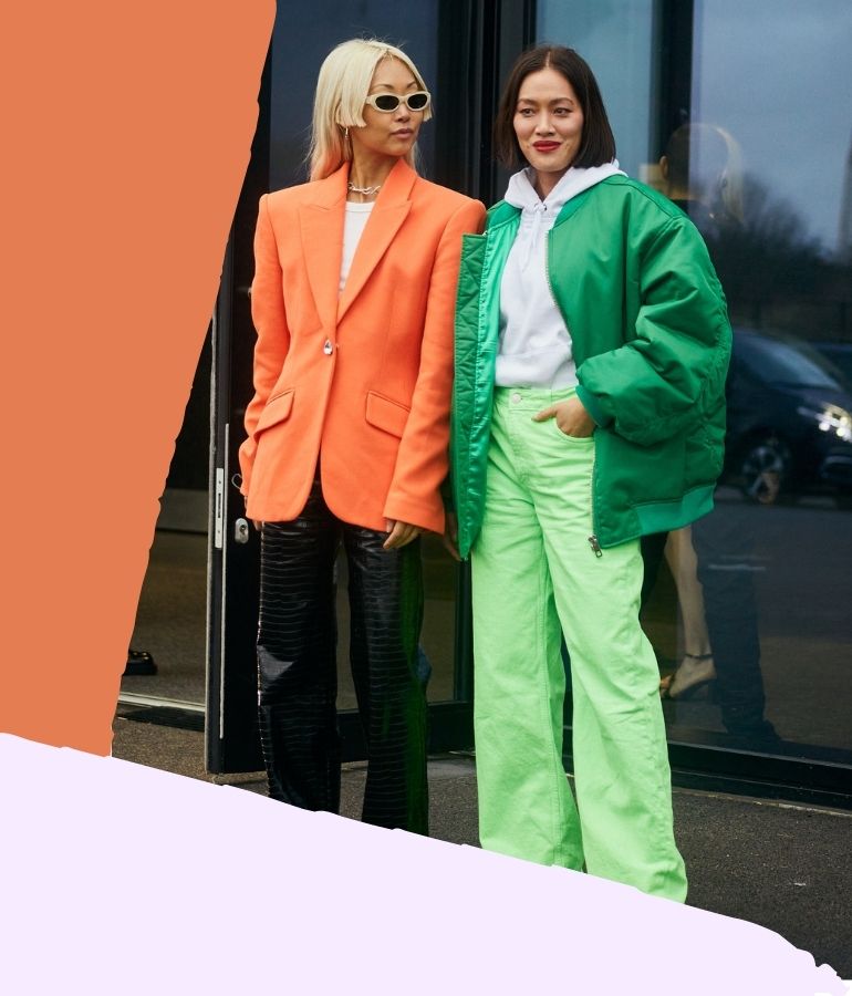 two women at london fashion week