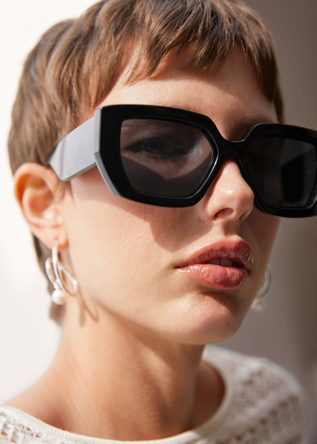 Angular oversized cat-eye sunglasses. & Other Stories