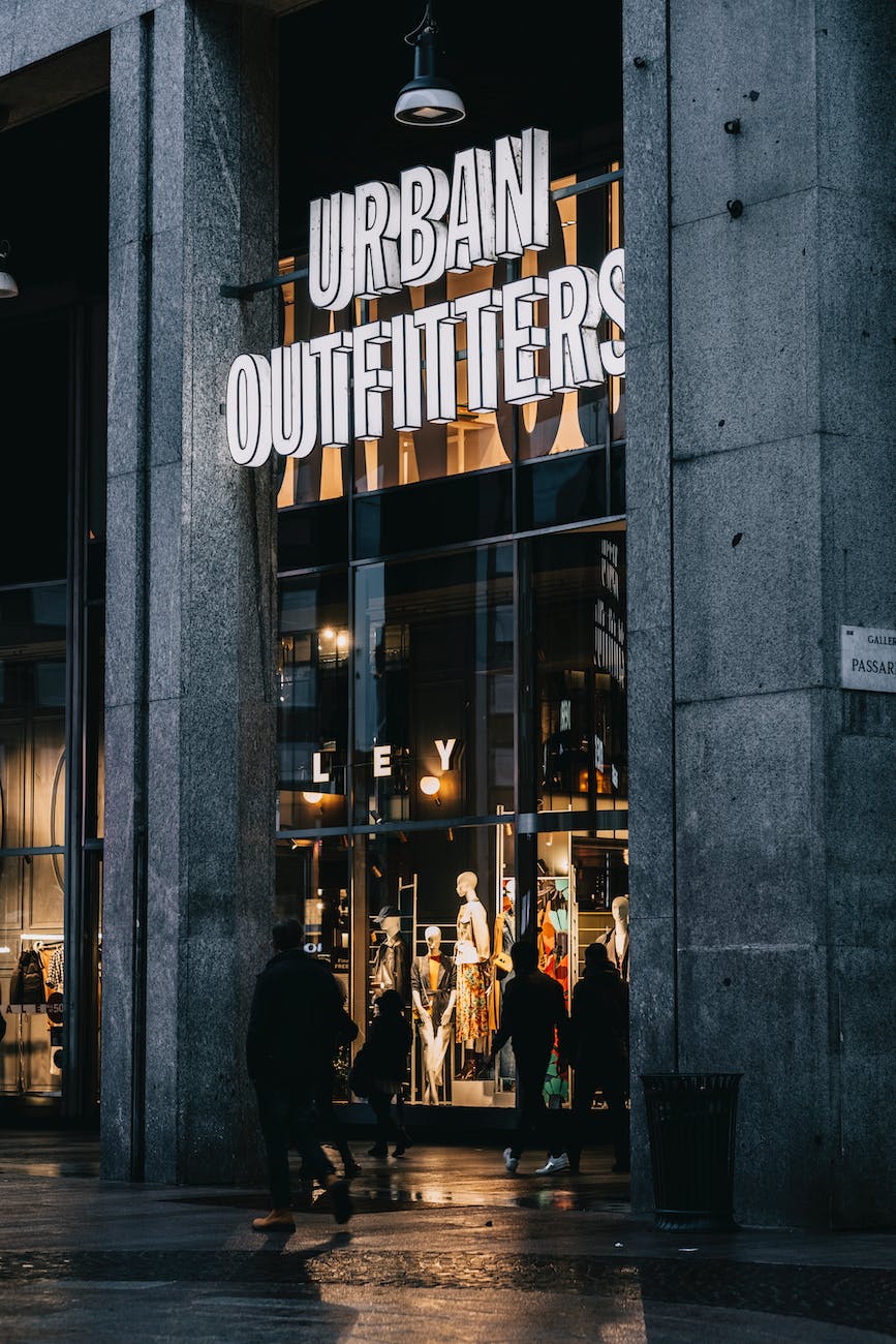 entrance to an urban outfitters clothing store