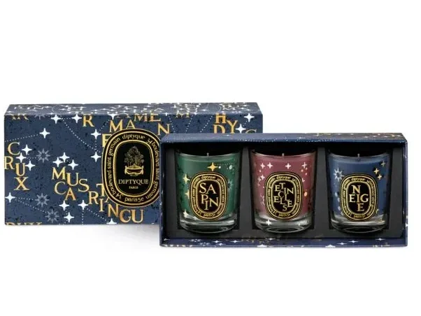 SET OF 3 HOLIDAY SCENTED CANDLES Diptyque