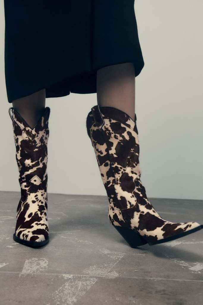 ANIMAL PRINT LEATHER COWBOY BOOTS