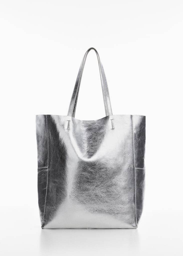 Metallic Leather shopper bag