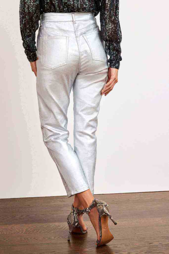 Silver Coated Straight Leg Jeans Next