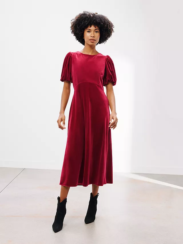 What to wear New Year's Eve - AND/OR Hermione Velvet Dress, Red John Lewis