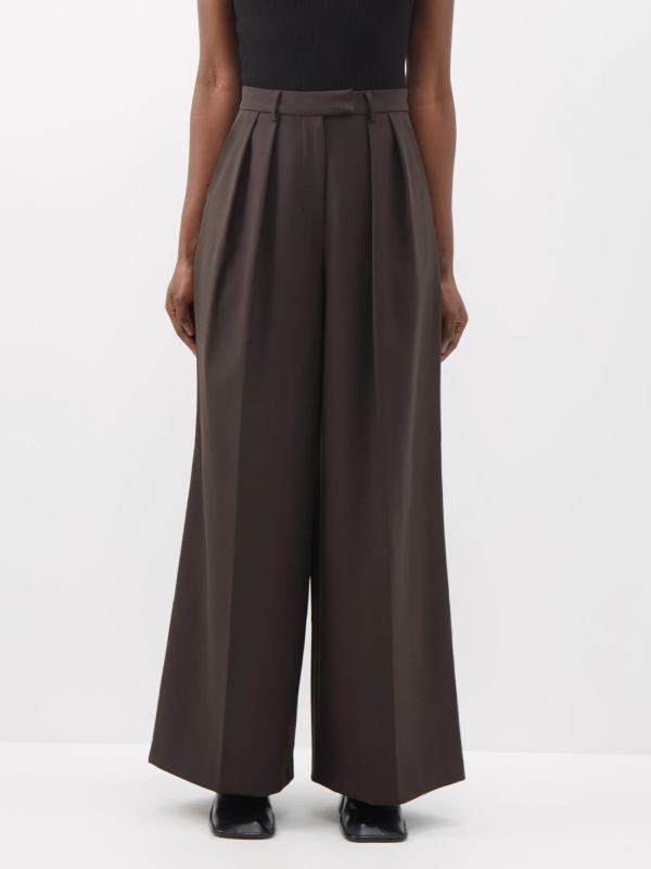 Varda wool-blend wide-leg tailored trousers The Frankie Shop