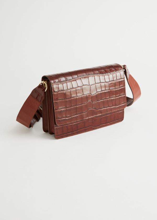 & Other Stories Patent Leather Croc Embossed Bag