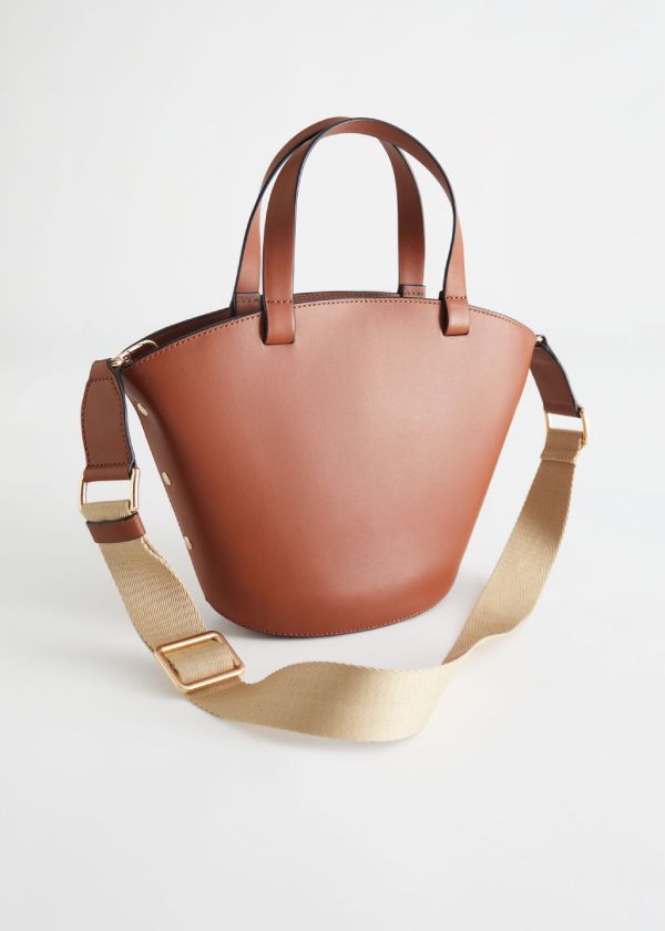 & Other Stories Small Structured Leather Tote Bag