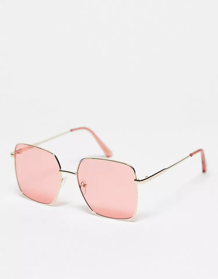 Sunglasses with pink tinted lense, Mango