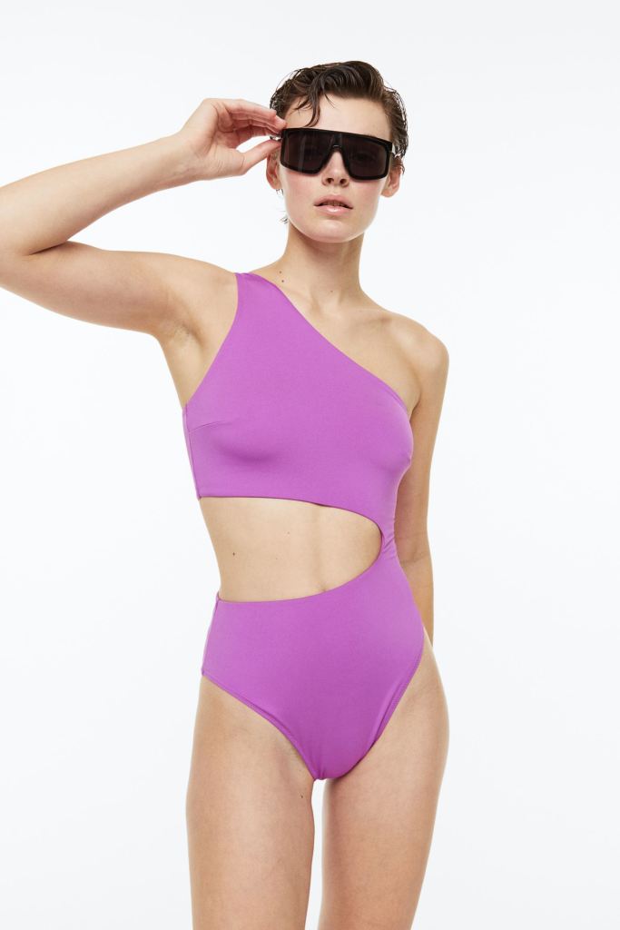 High-leg one-shoulder swimsuit, H&M