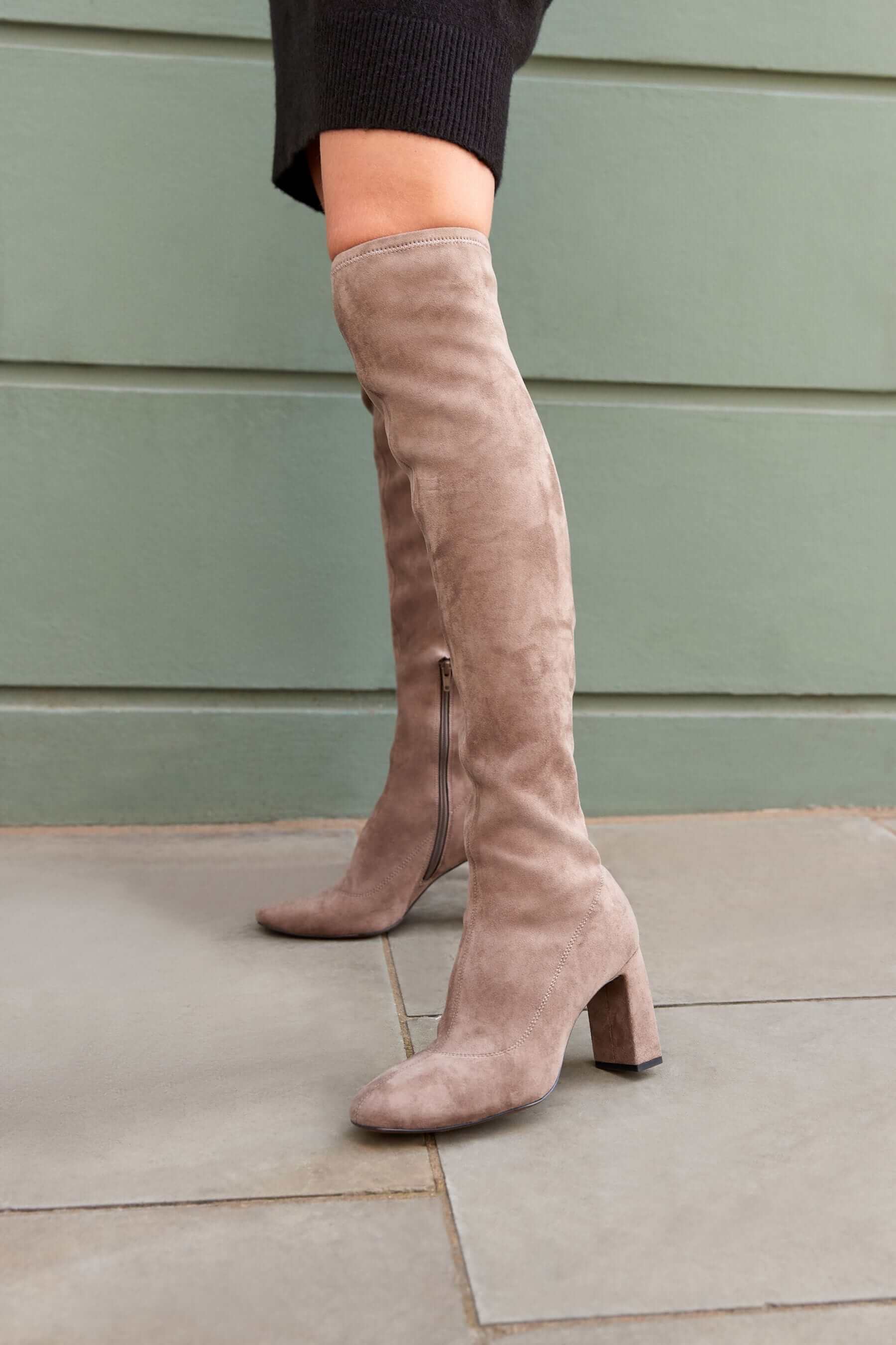 Round Toe Over The Knee Sock Boots
