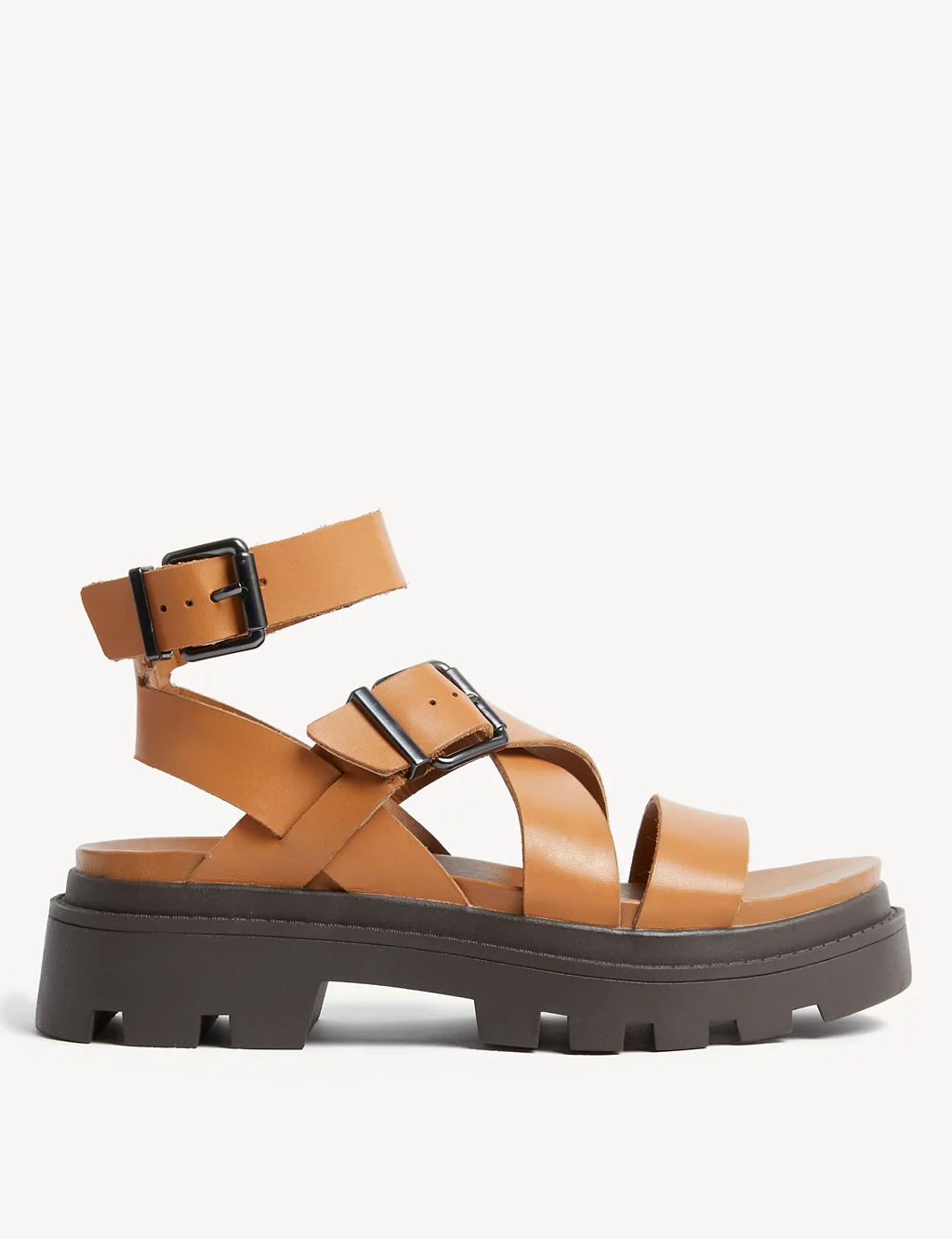 Marks and Spencer Wide Fit Leather Buckle Ankle Strap Sandals
