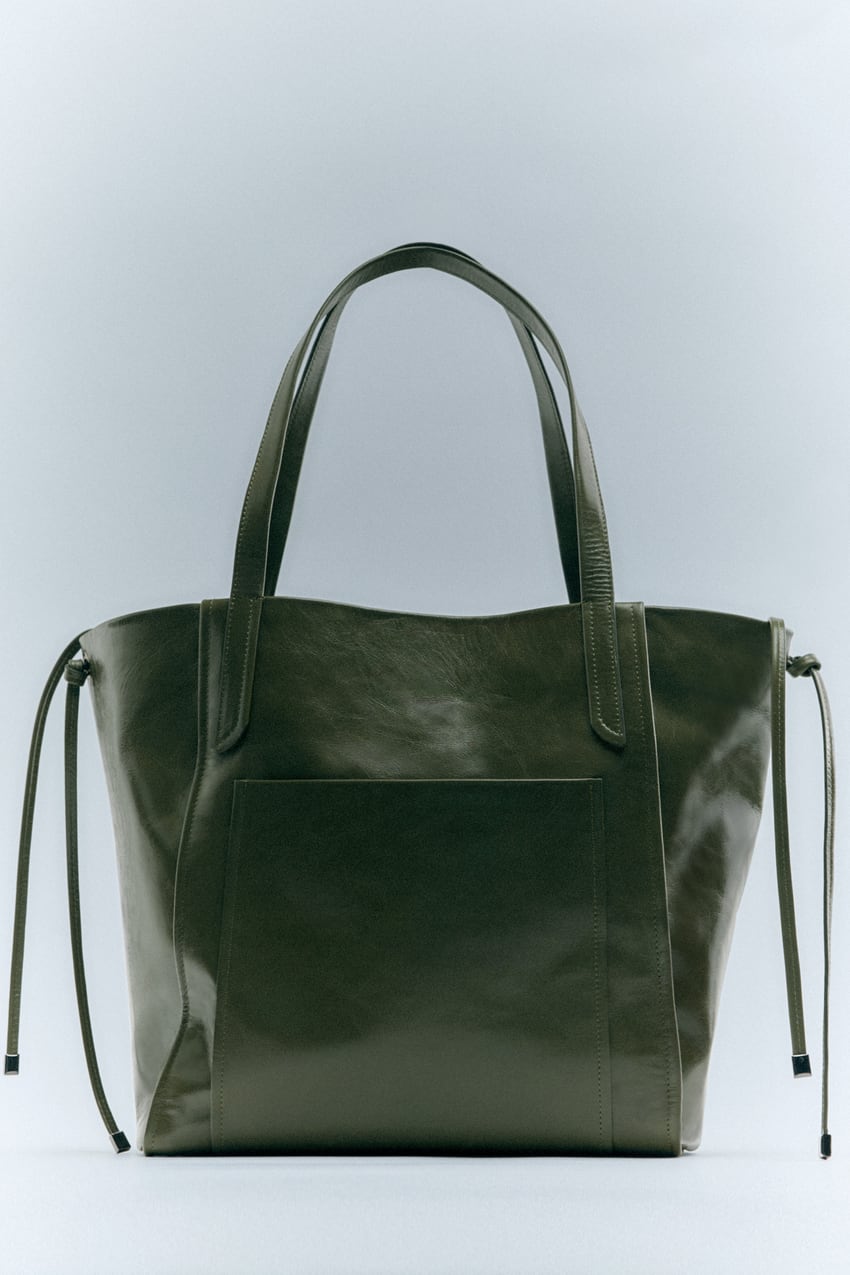 Leather maxi tote bag from Zara 