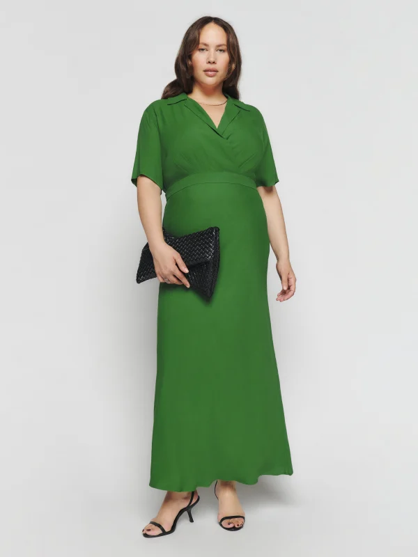 Reformation Danika Dress Es in Palm Green, £ 278