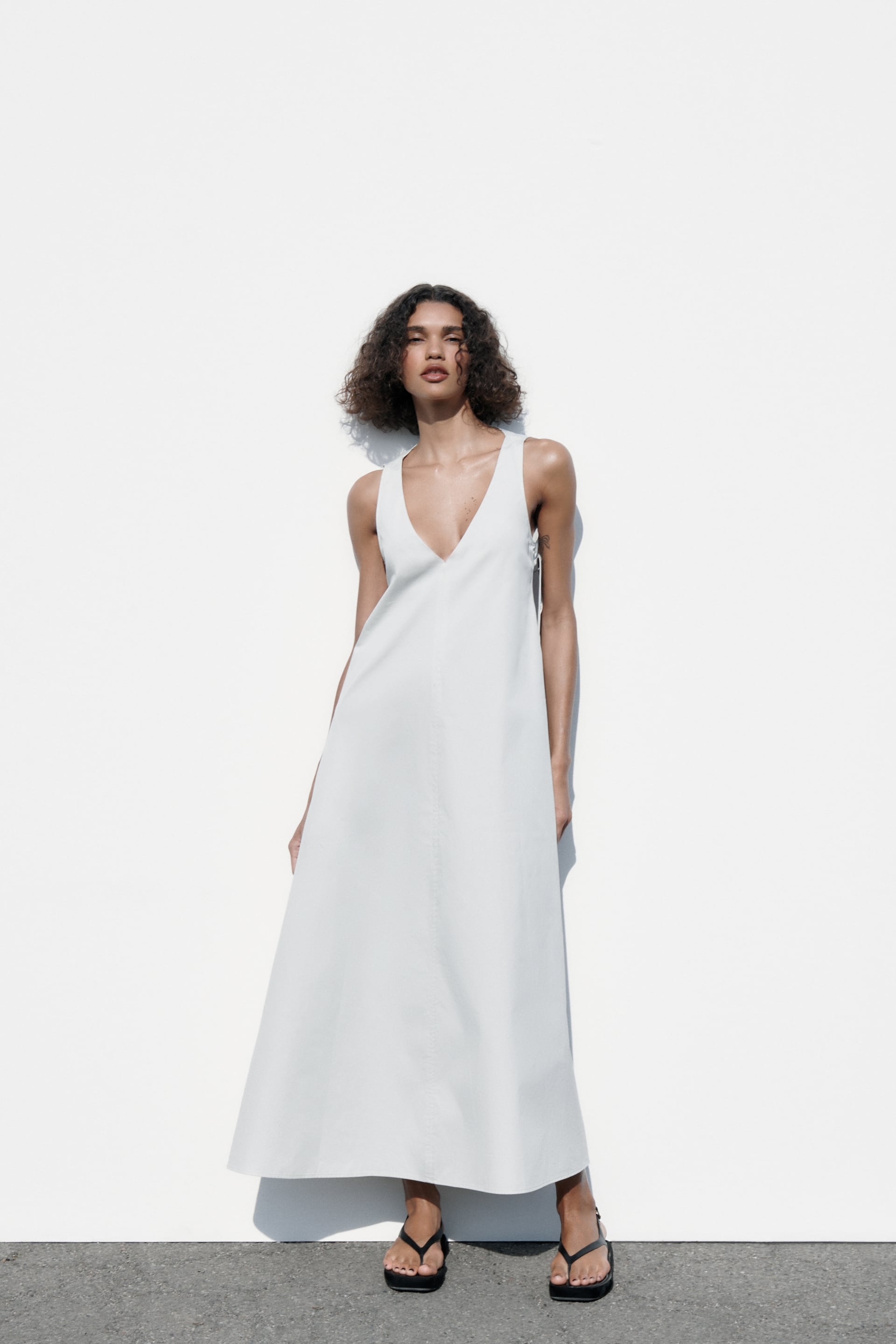 Midi Dress With Cut Out Detail, Zara